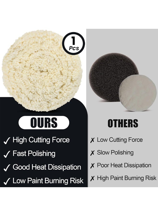 وسادة تلميع صوفية مقاس 7 بوصات مع نظام تثبيت لاصق، وسادة تلميع قوية لطلاء السيارات، مناسبة للقطع والتلميع والتنعيم والتشطيب - PS001 - Image 5